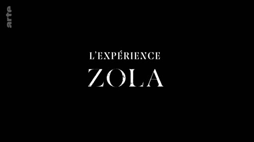 Titre du programme télévisé L'Expérience Zola diffusé sur la chaîne Arte, présenté sous forme de carton graphique sur fond noir.